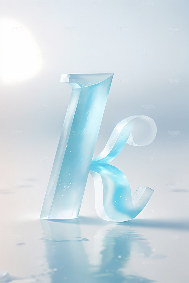 冰块字母清爽晶莹剔透艺术字