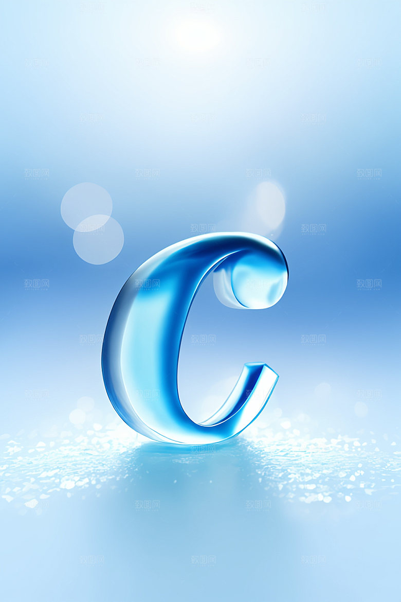 冰块字母通透透明艺术字