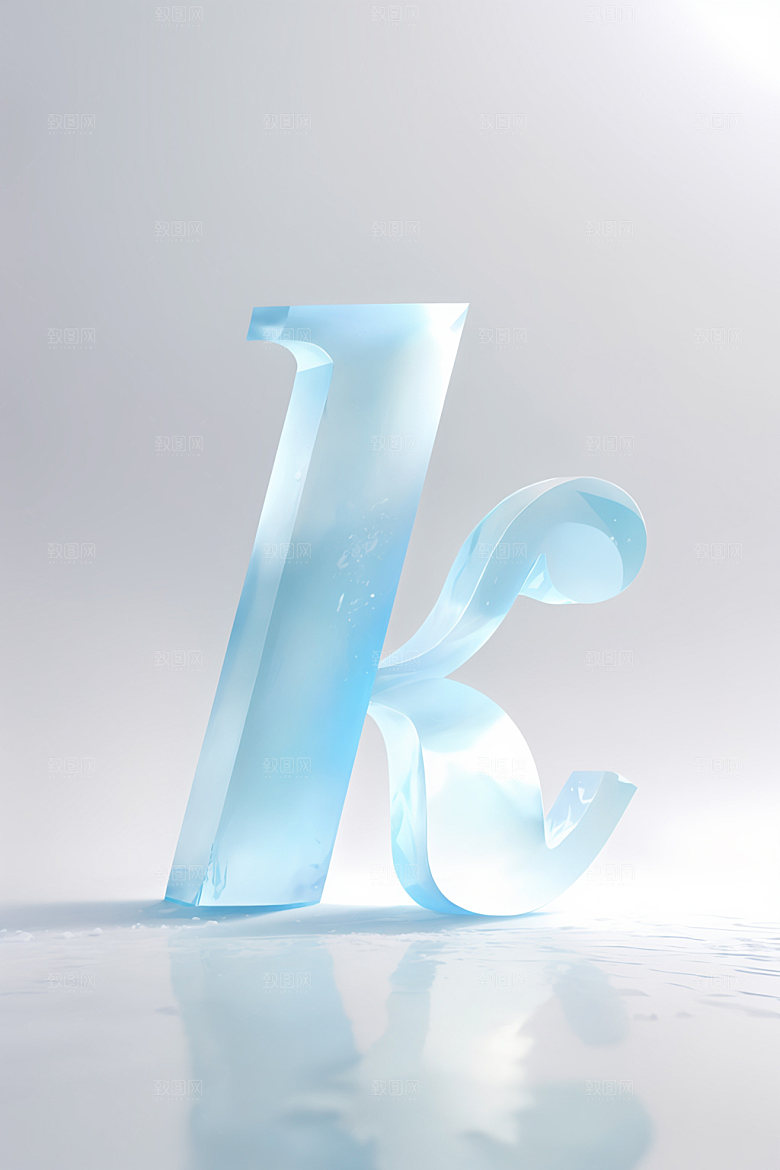 冰块字母玻璃3D艺术字