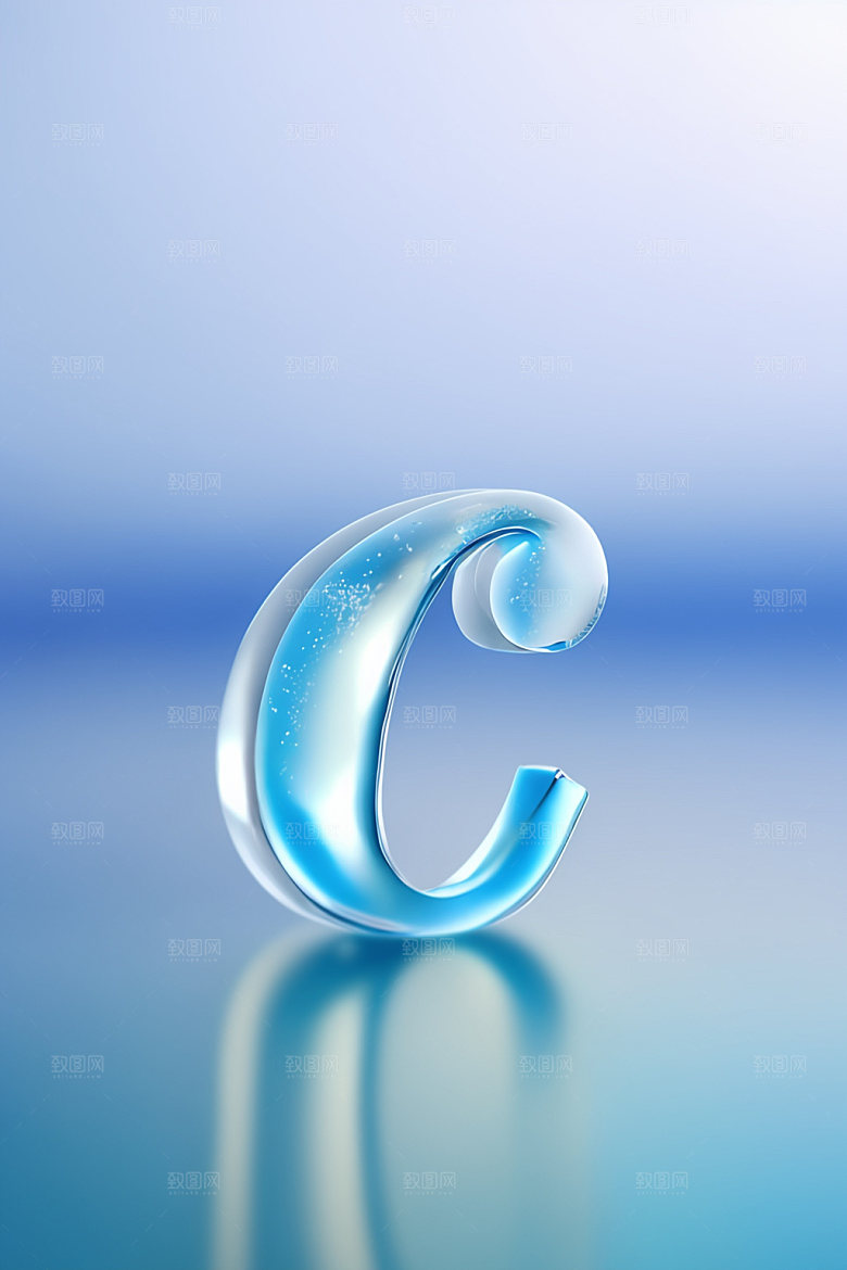 冰块字母晶莹剔透创意艺术字