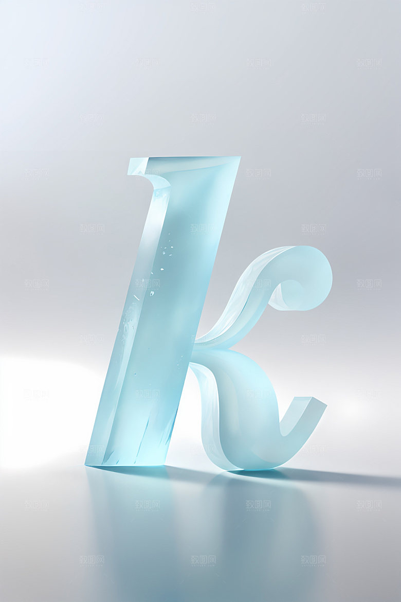冰块字母质感创意艺术字