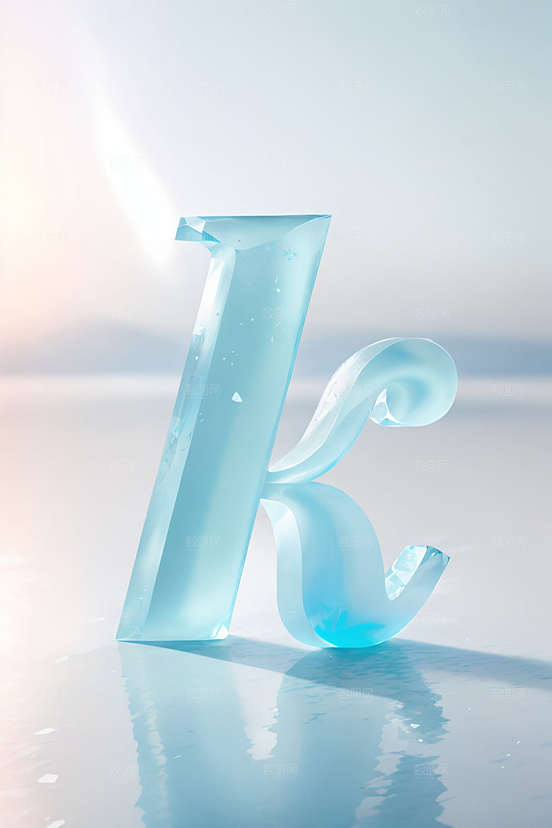 冰块字母立体透明艺术字