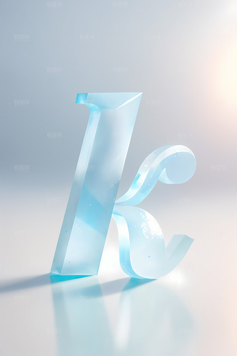 冰块字母透明立体艺术字