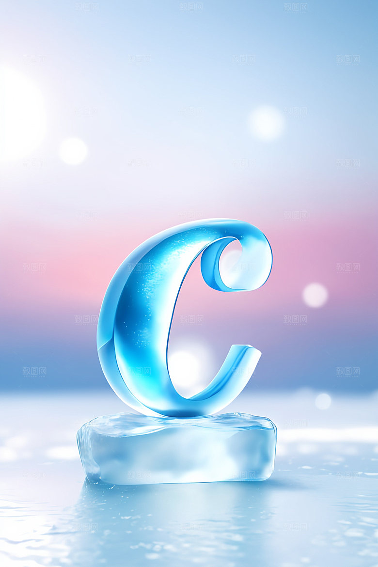 冰块字母创意英文艺术字