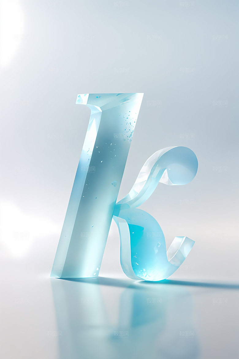 冰块字母创意透明艺术字