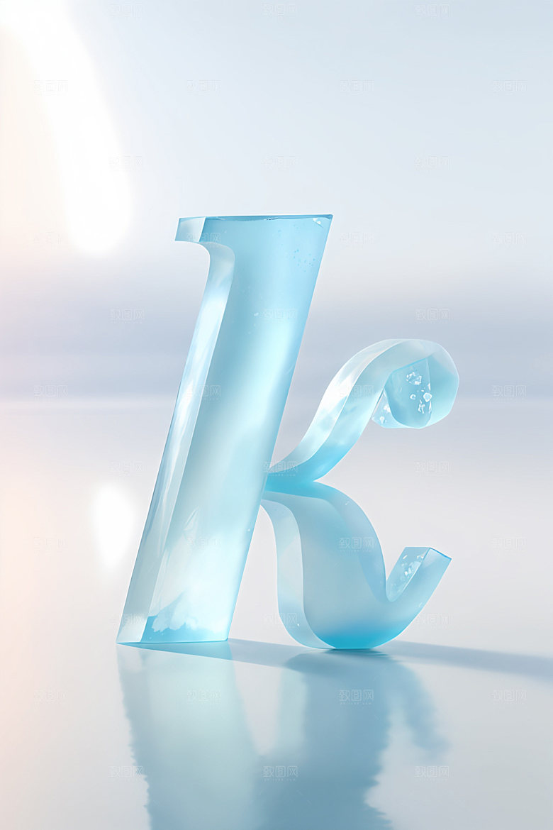 冰块字母立体质感艺术字