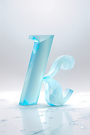 冰块字母3D晶莹剔透艺术字
