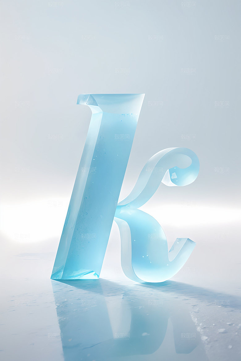 冰块字母清爽通透艺术字