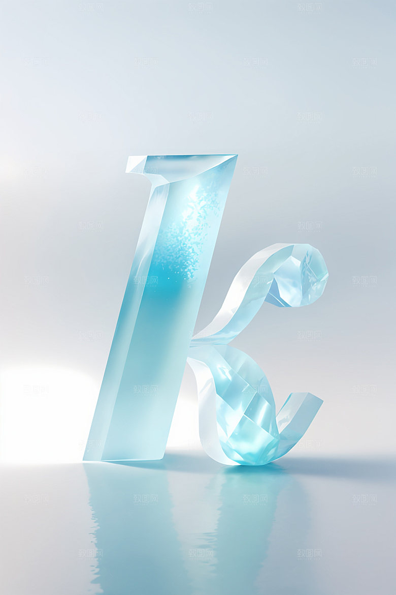 冰块字母创意透明艺术字