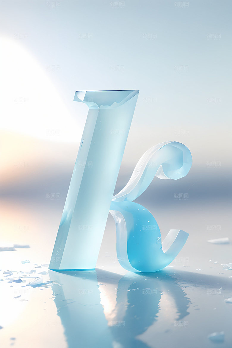 冰块字母英文玻璃艺术字