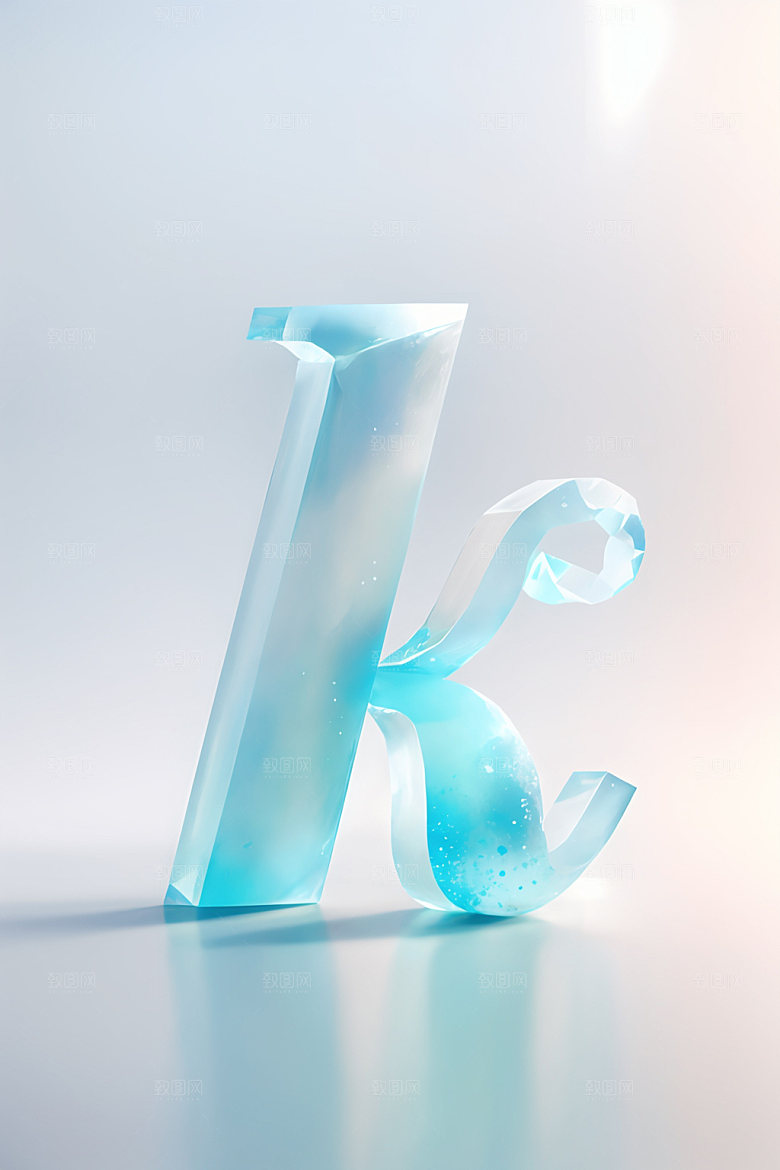 冰块字母创意通透艺术字