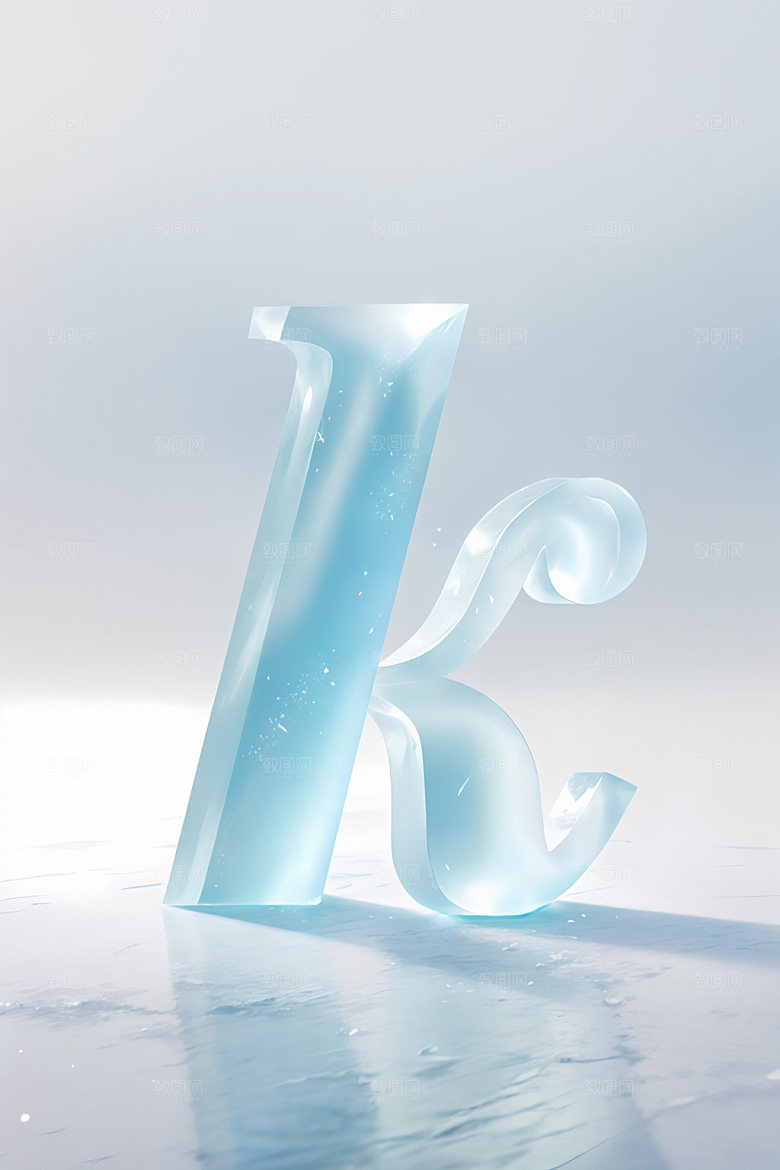冰块字母清爽英文艺术字