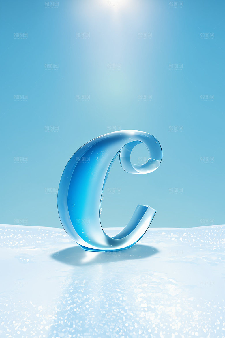 冰块字母玻璃3D艺术字