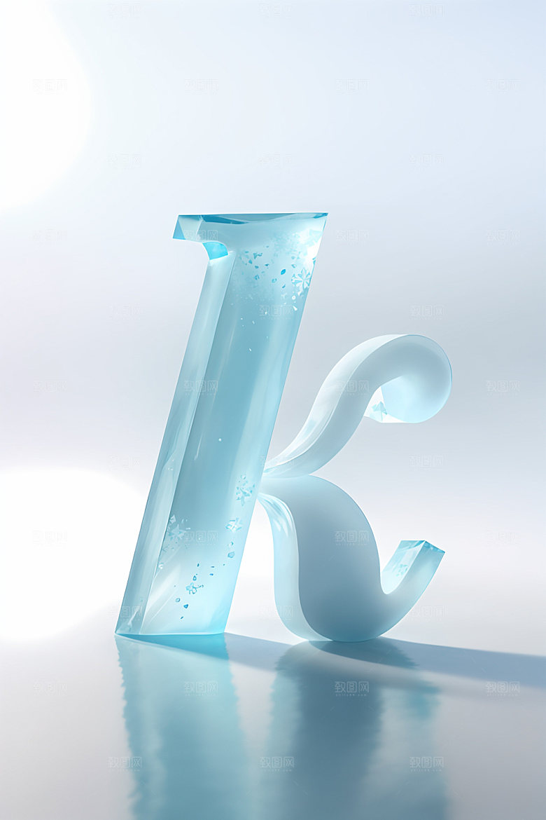 冰块字母3D玻璃艺术字