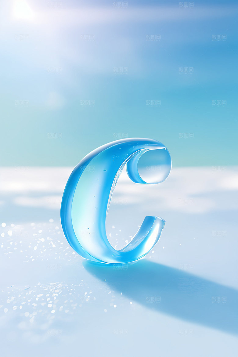 冰块字母晶莹剔透3D艺术字