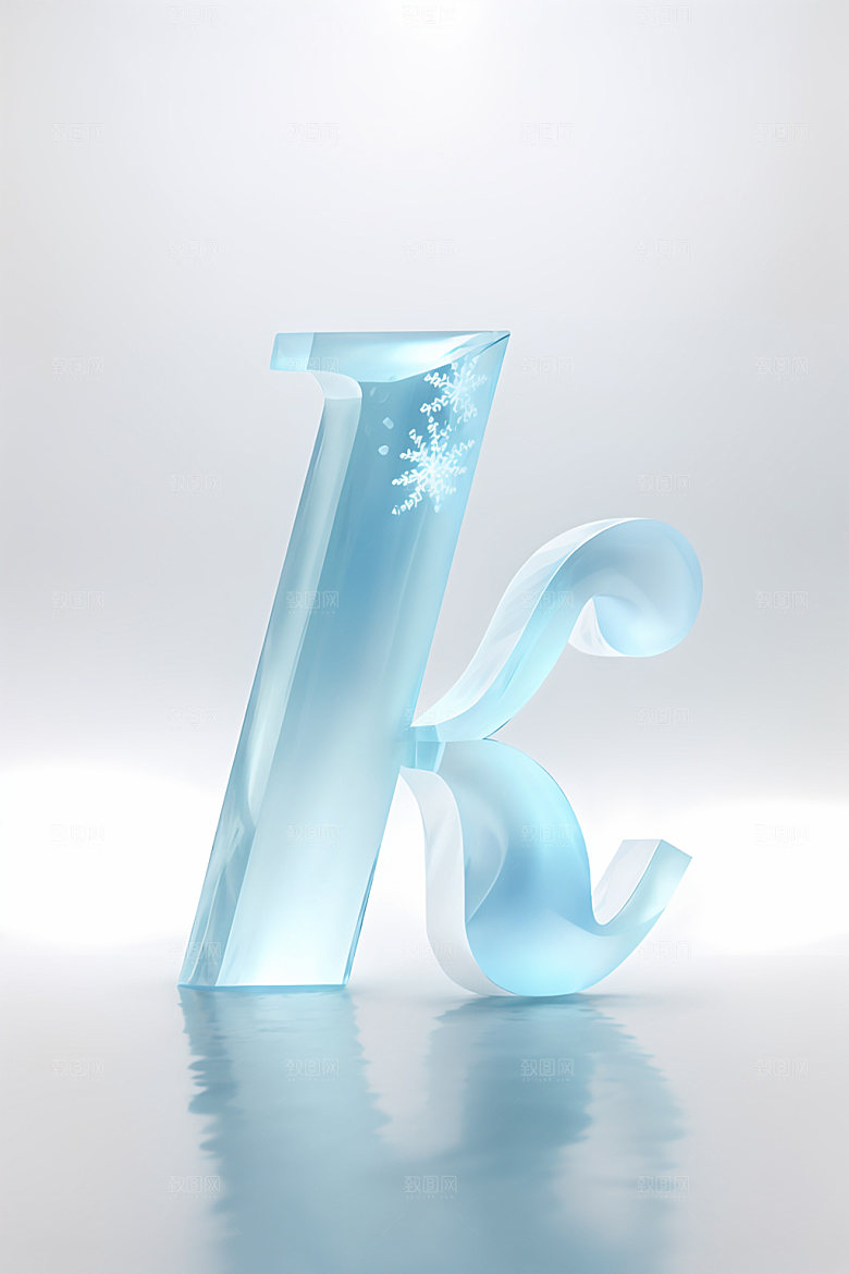 冰块字母晶莹剔透英文艺术字