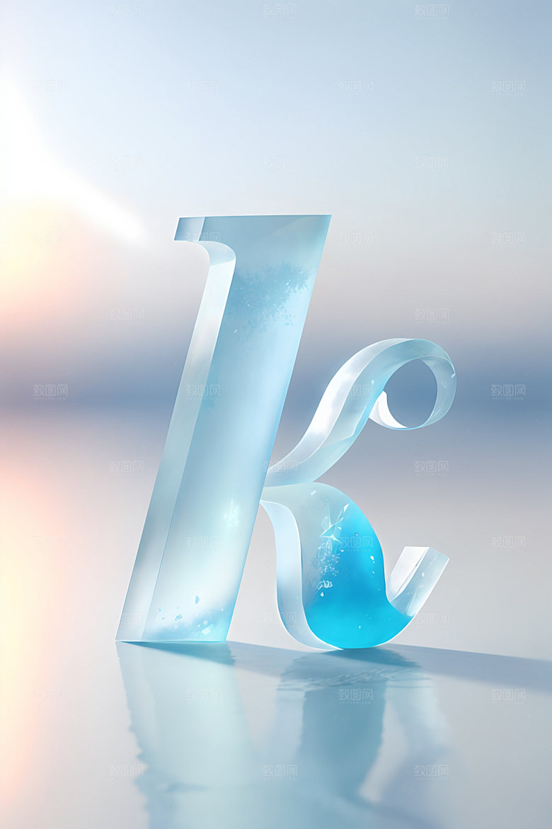 冰块字母透明玻璃艺术字