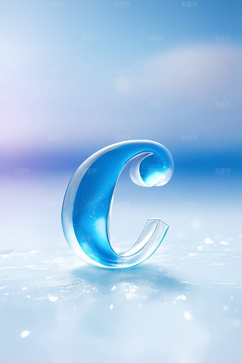 冰块字母3D玻璃艺术字