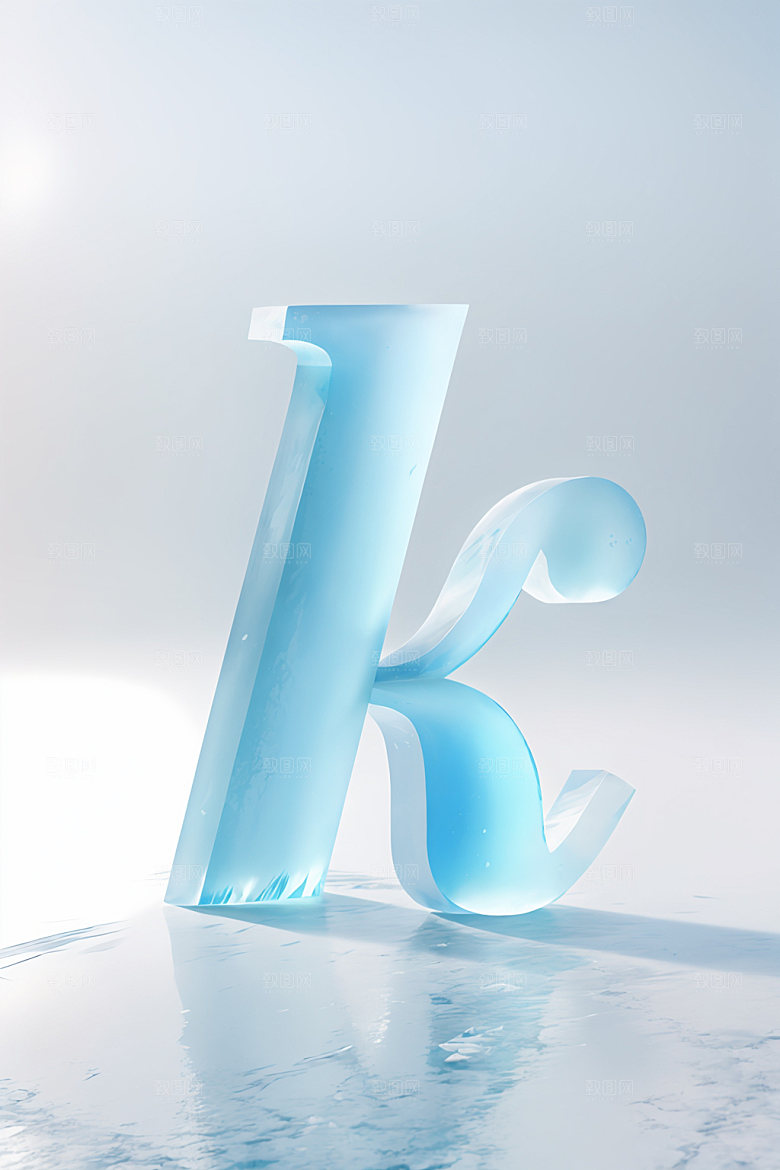 冰块字母玻璃透明艺术字