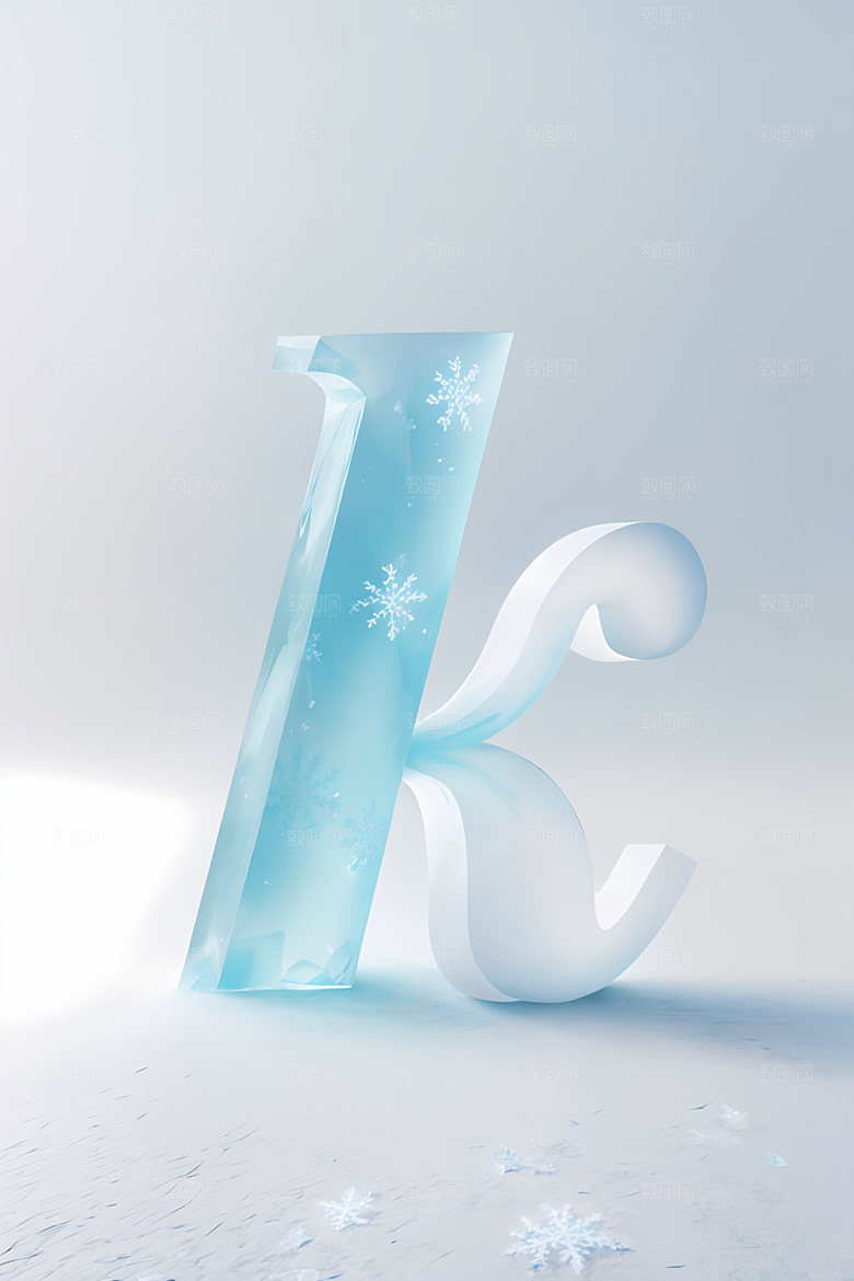 冰块字母通透透明艺术字