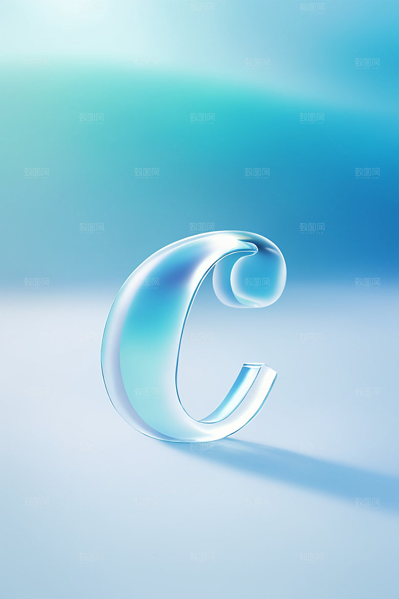 冰块字母清爽立体艺术字