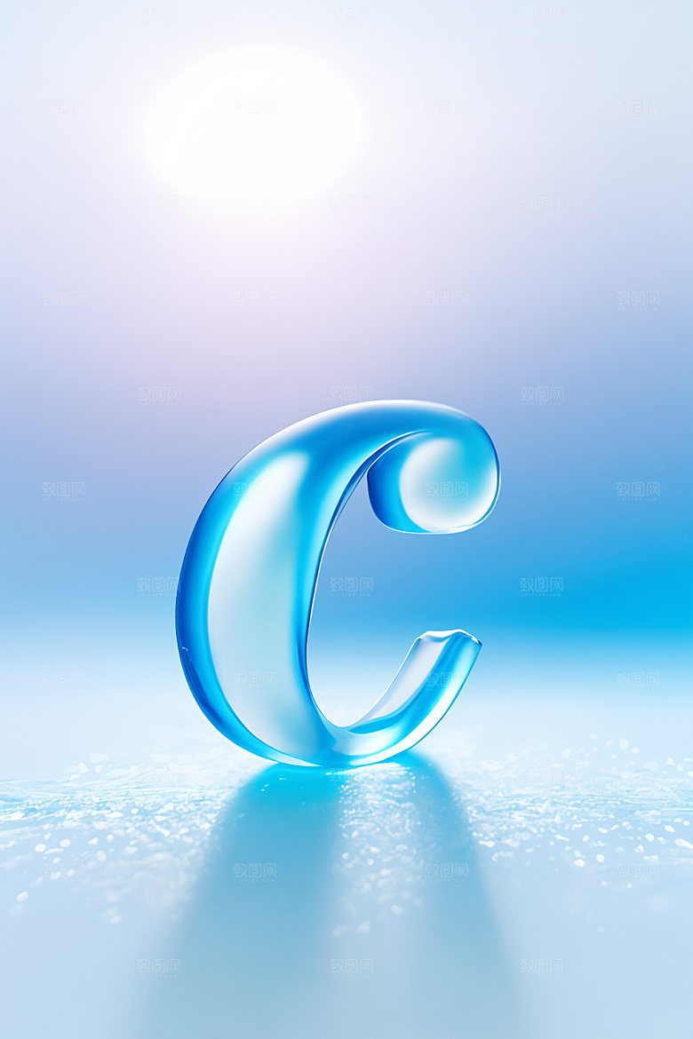 冰块字母3D晶莹剔透艺术字