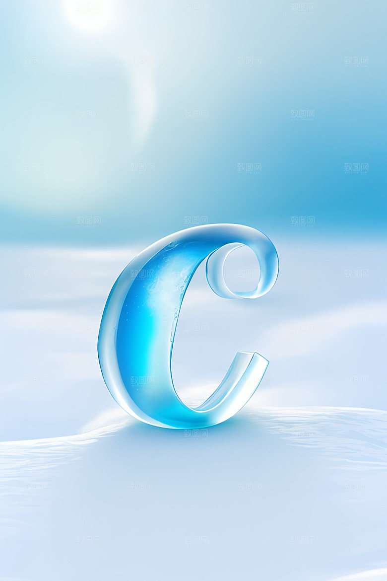 冰块字母创意3D艺术字