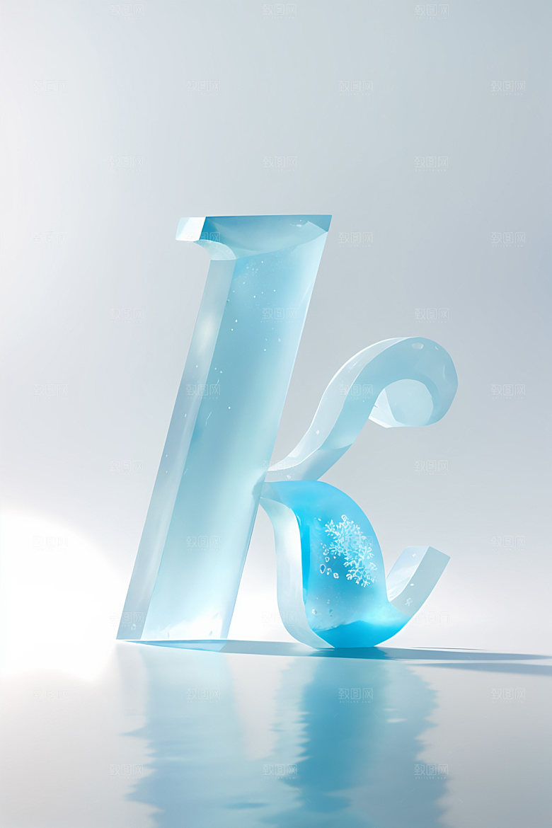 冰块字母英文3D艺术字