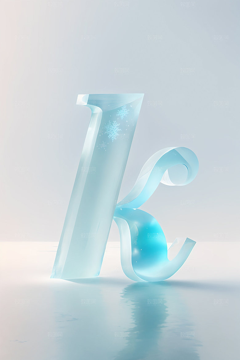 冰块字母立体创意艺术字