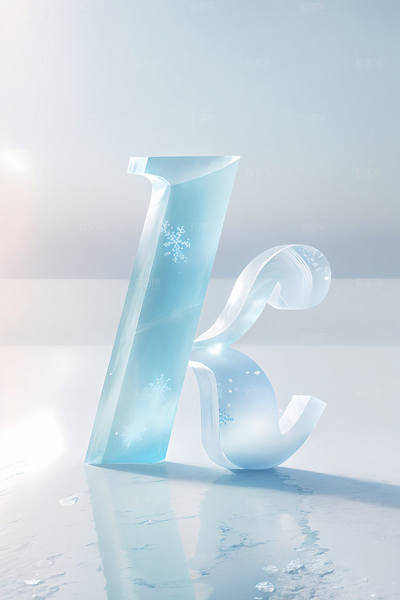 冰块字母创意玻璃艺术字
