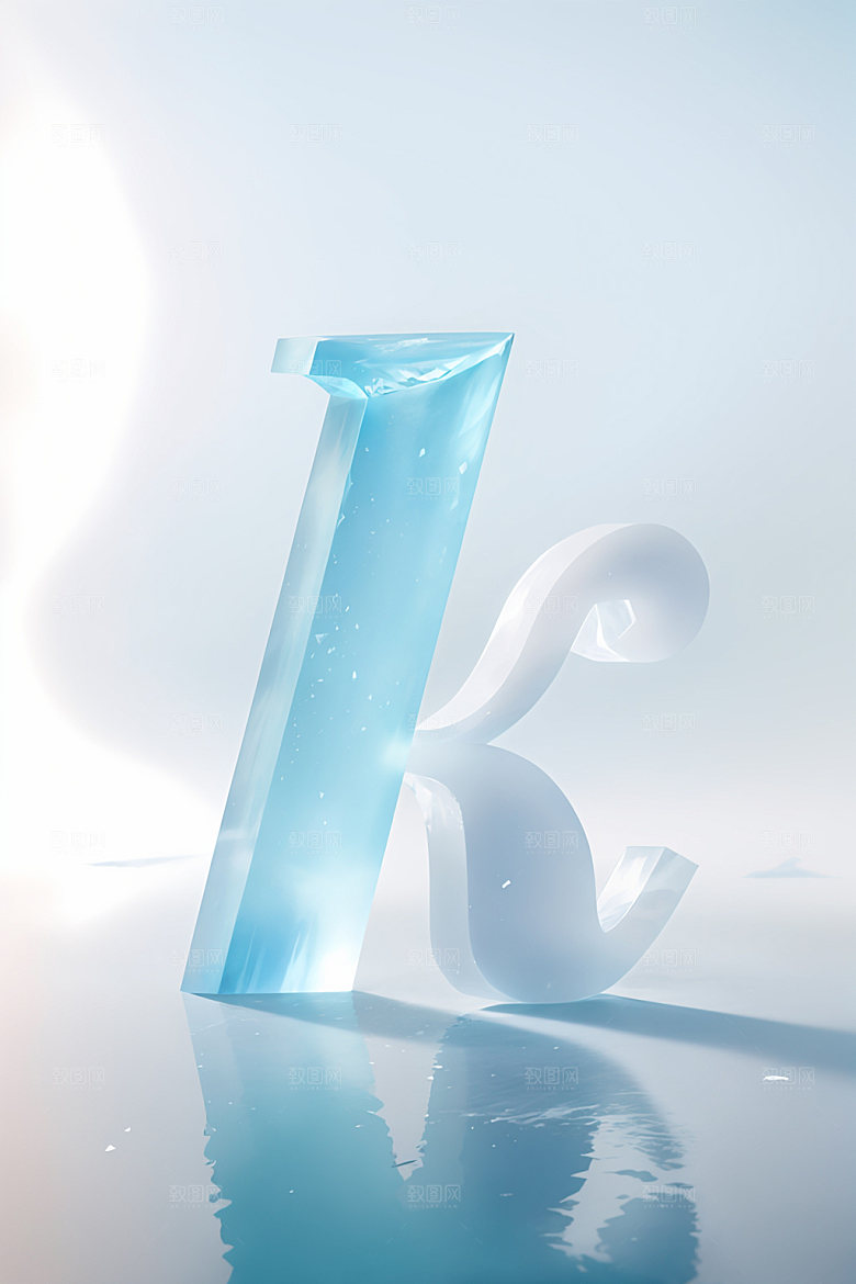 冰块字母创意英文艺术字