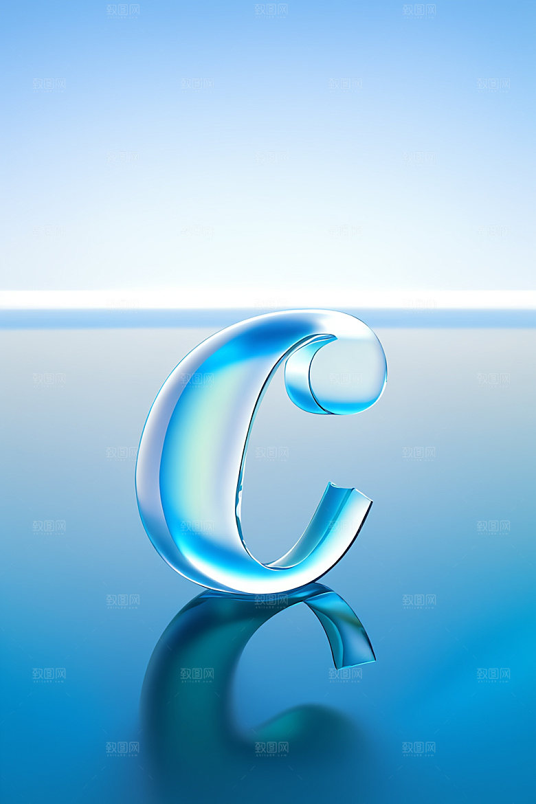 冰块字母透明立体艺术字