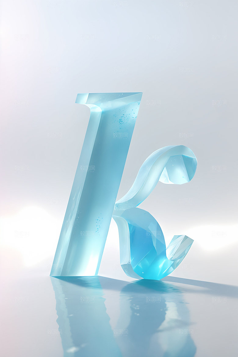 冰块字母3D英文艺术字
