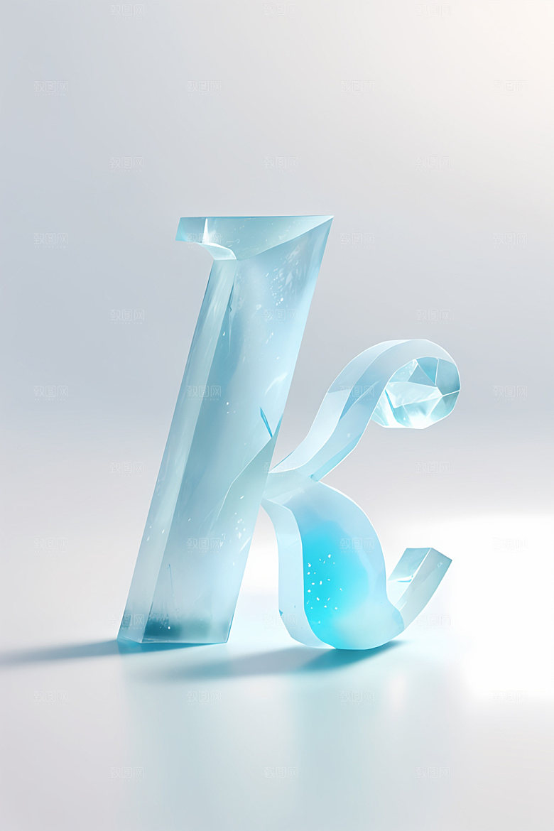 冰块字母英文玻璃艺术字