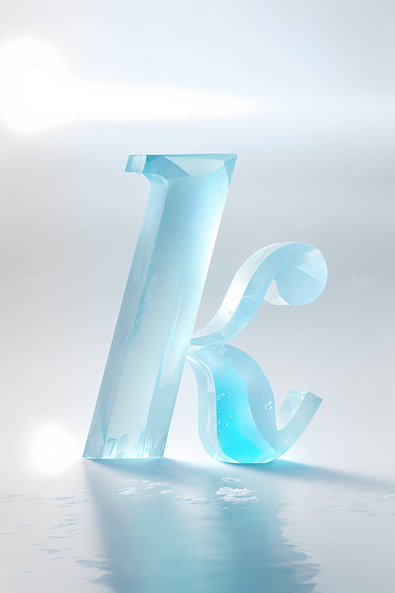 冰块字母质感创意艺术字