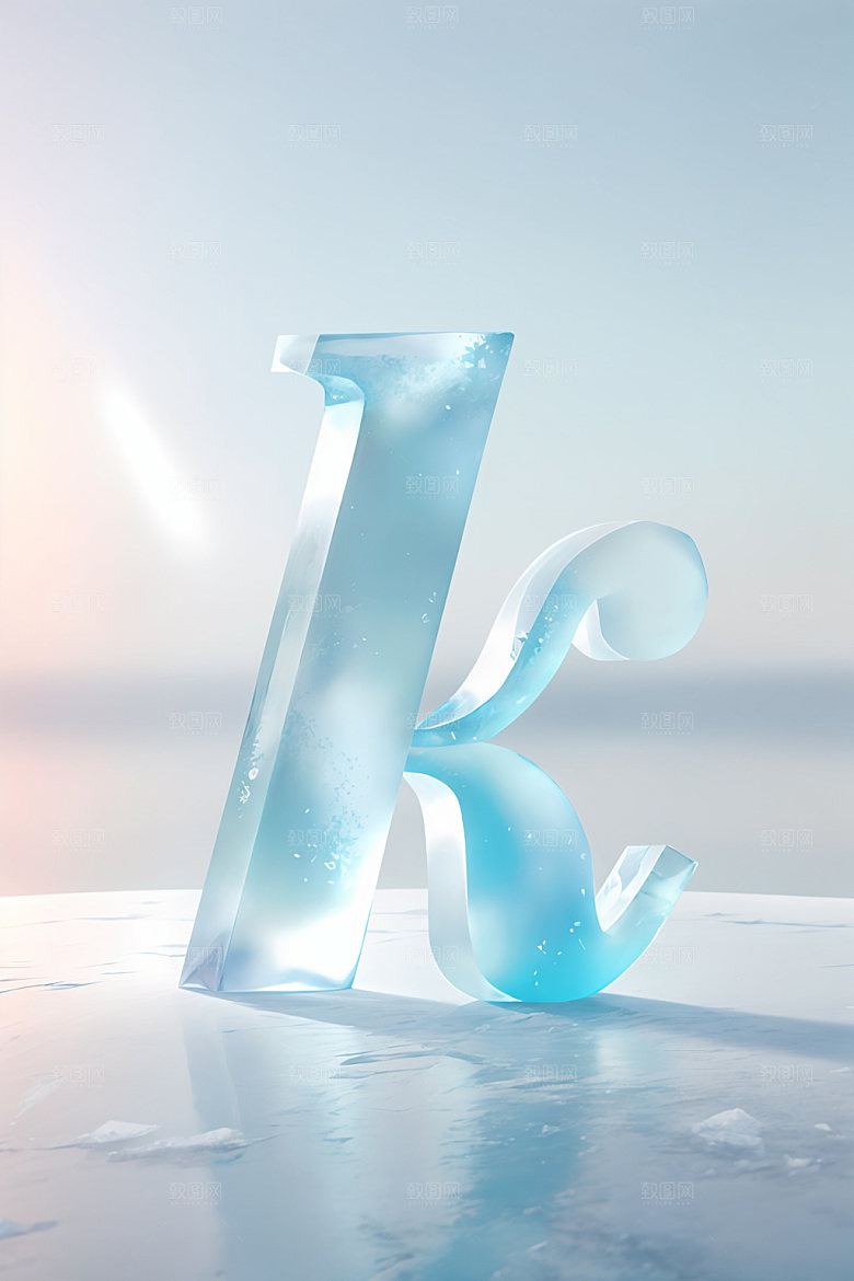 冰块字母质感晶莹剔透艺术字