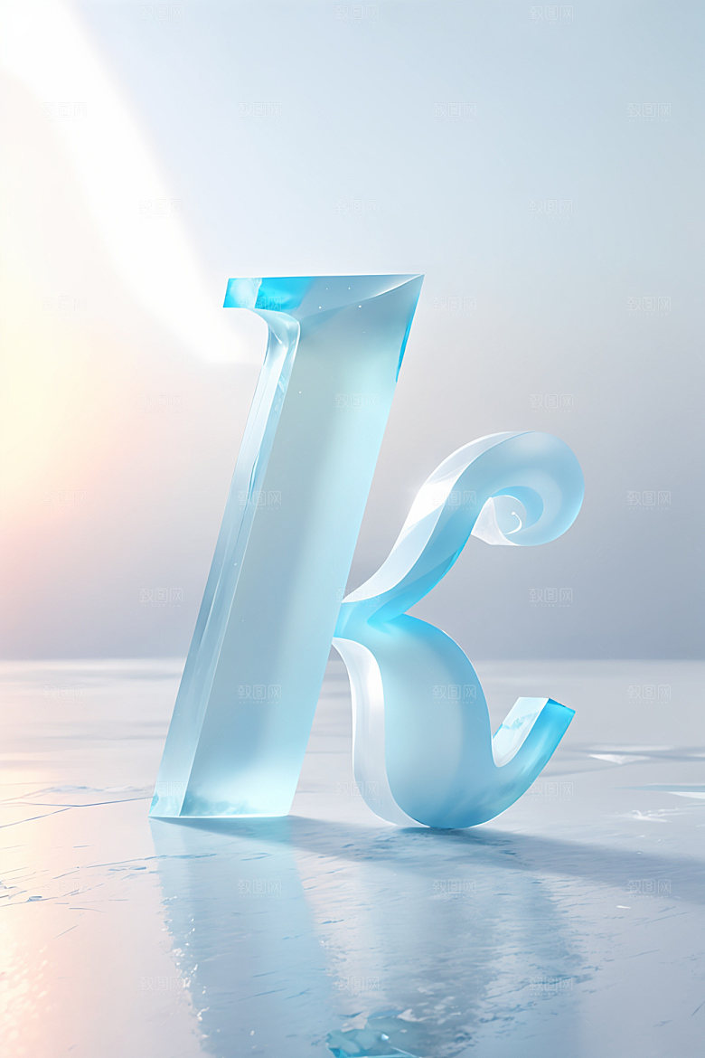 冰块字母玻璃晶莹剔透艺术字