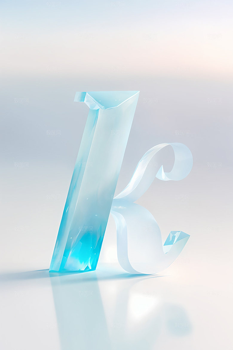 冰块字母立体英文艺术字