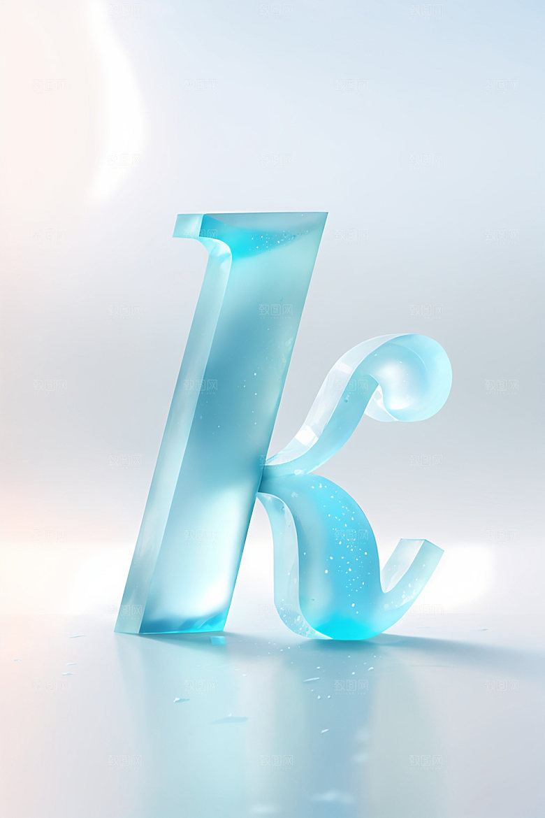 冰块字母晶莹剔透3D艺术字