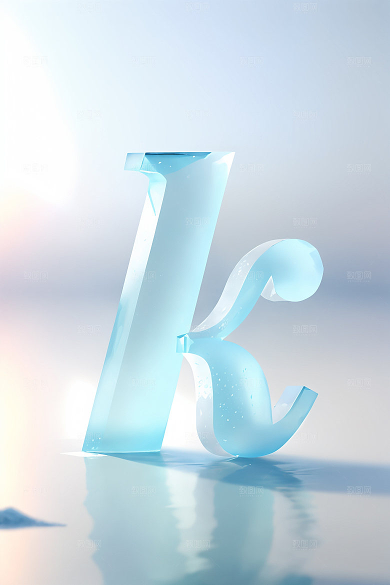 冰块字母立体英文艺术字