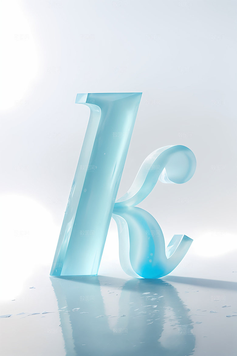 冰块字母立体通透艺术字
