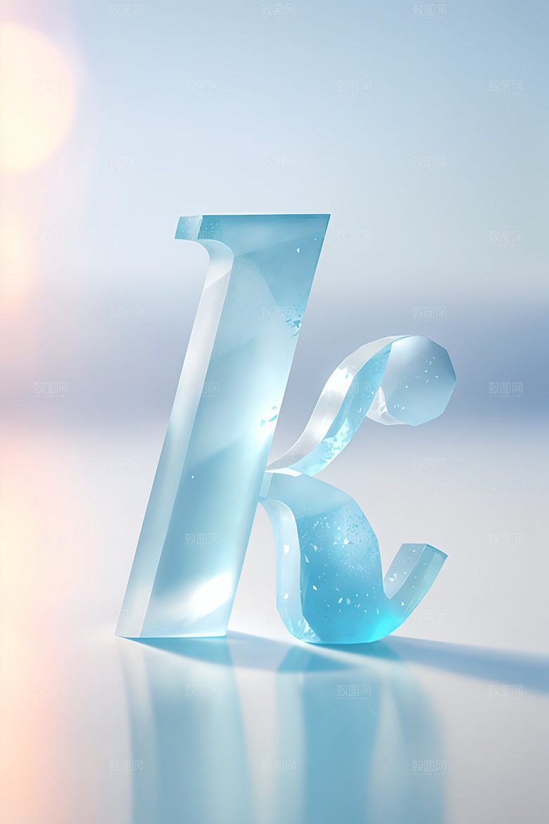 冰块字母质感清爽艺术字