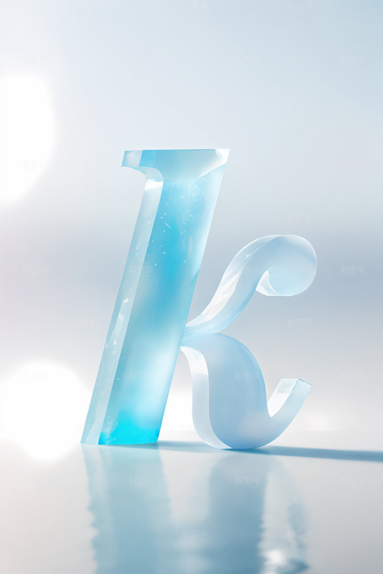 冰块字母玻璃透明艺术字