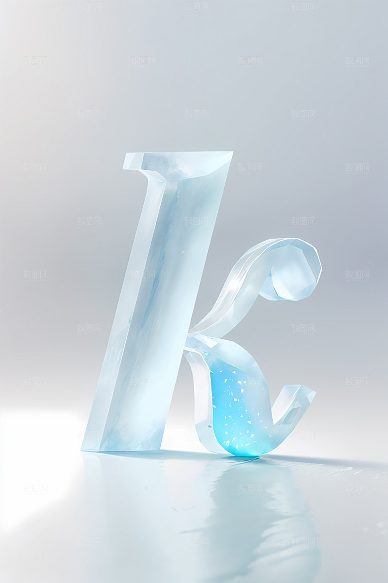 冰块字母创意清爽艺术字