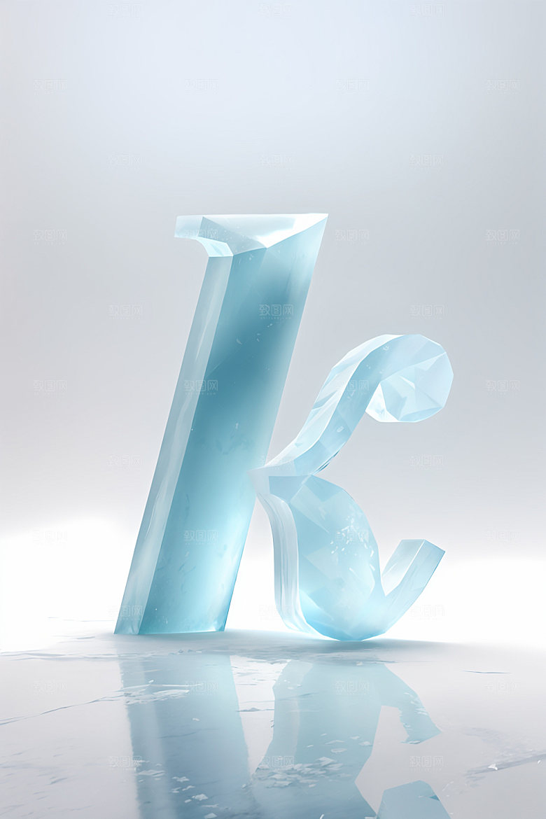 冰块字母立体英文艺术字