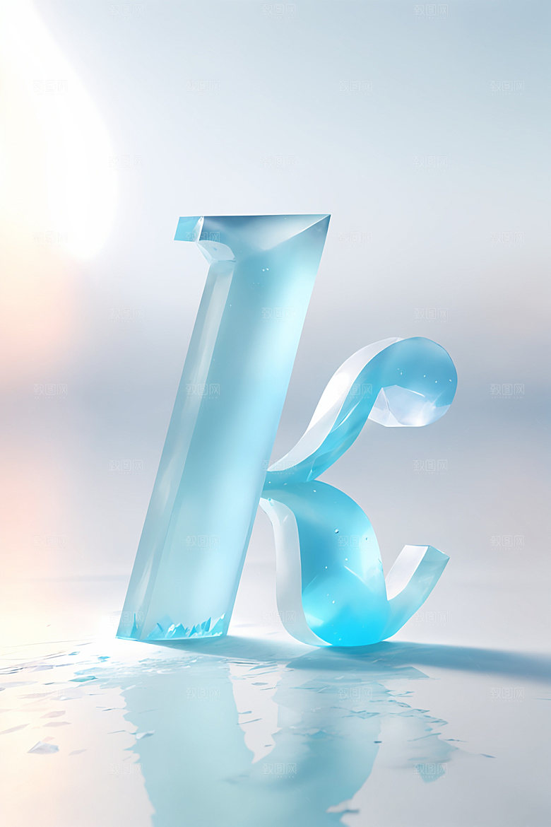 冰块字母玻璃透明艺术字