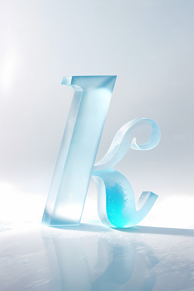 冰块字母英文晶莹剔透艺术字