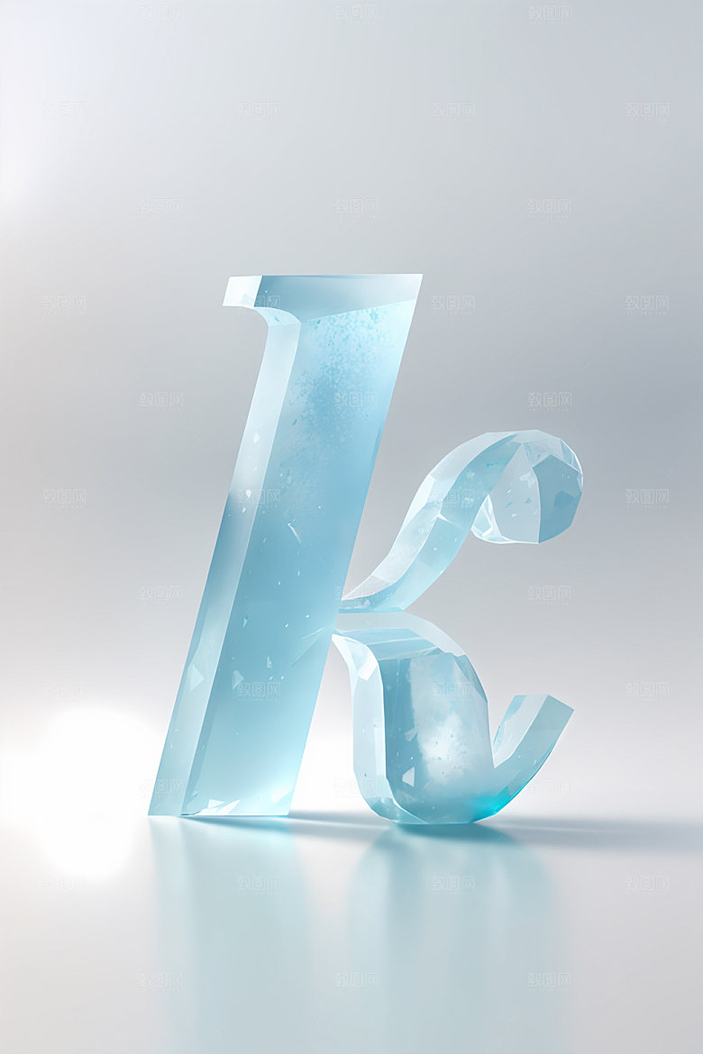 冰块字母通透3D艺术字