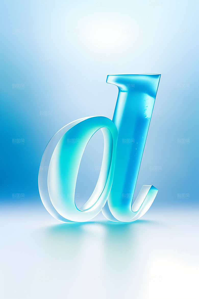 冰块字母玻璃晶莹剔透艺术字