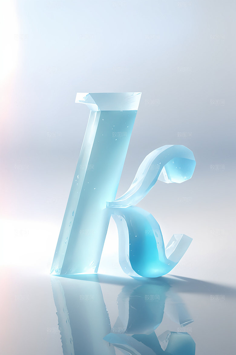 冰块字母创意立体艺术字
